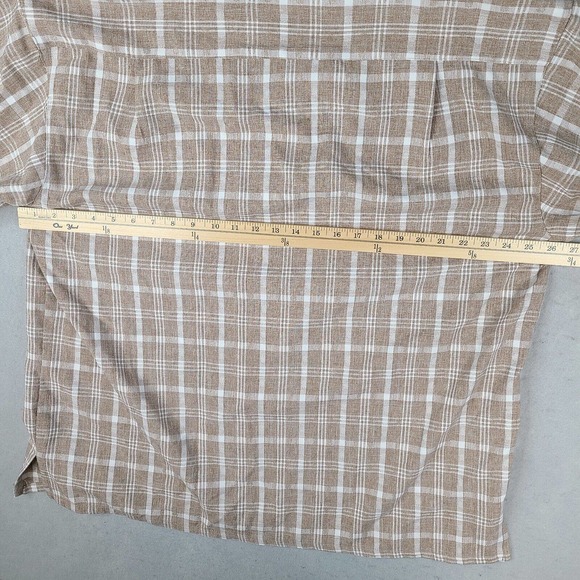 Milano Moda Shirt Men's XXL Brown White‎ Plaid Button Down Casual - Picture 7 of 10